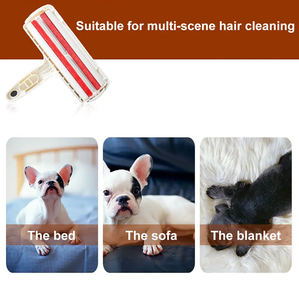 

2-Way Pet Cat Hair Remover Brush Remove Dog Hair Roller Carpet Cleaning Brush Cat Lint Sticking Roller Carpet Cleaner Brushes