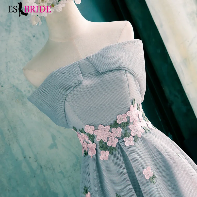 Лодочка шеи короткий крем Элегантные платья невесты цветок свадебное платье