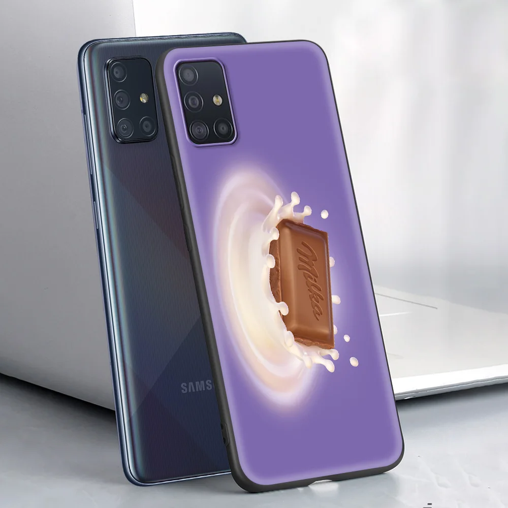 

Chocolate Milka Smartphone Accessories Cover for Samsung Galaxy A50 A70 A10 A10S A20 A30 A40 A60 Luxury Soft Case Shell