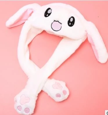 Забавная движущаяся шапка с кроличьими ушками милая воздушной подушкой