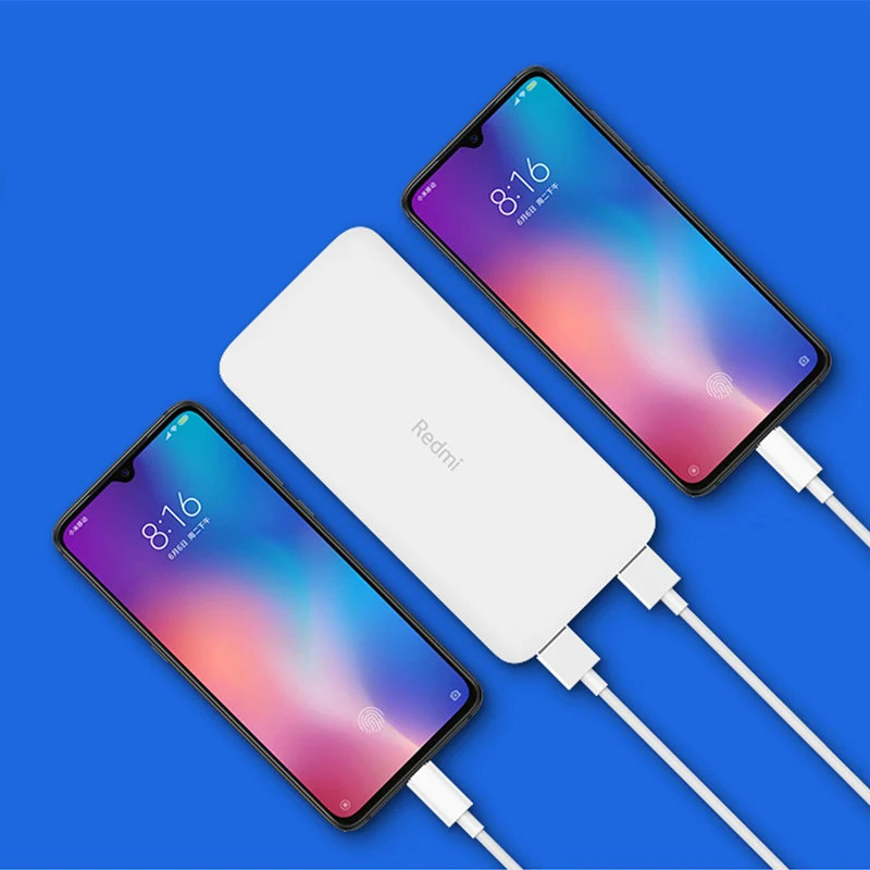 Xiaomi Redmi 10000 мАч Внешний аккумулятор USB повербанк внешний зарядное устройство