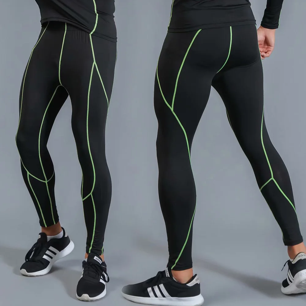 Мужские Спортивные Компрессионные колготки для бега тренировочные Стрейчевые