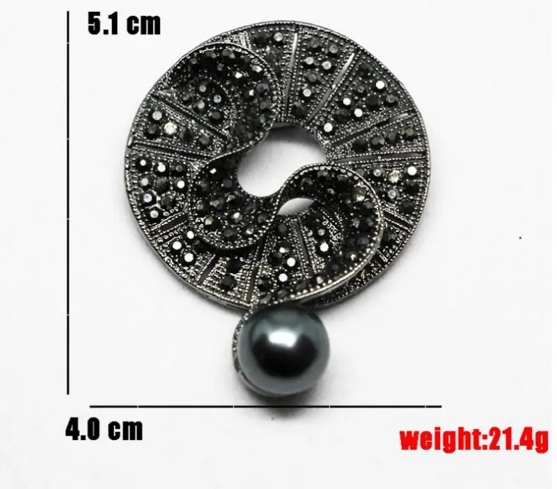 Черный цветок брошь на шпильке модные Винтаж броши и шпильки элегантная обувь