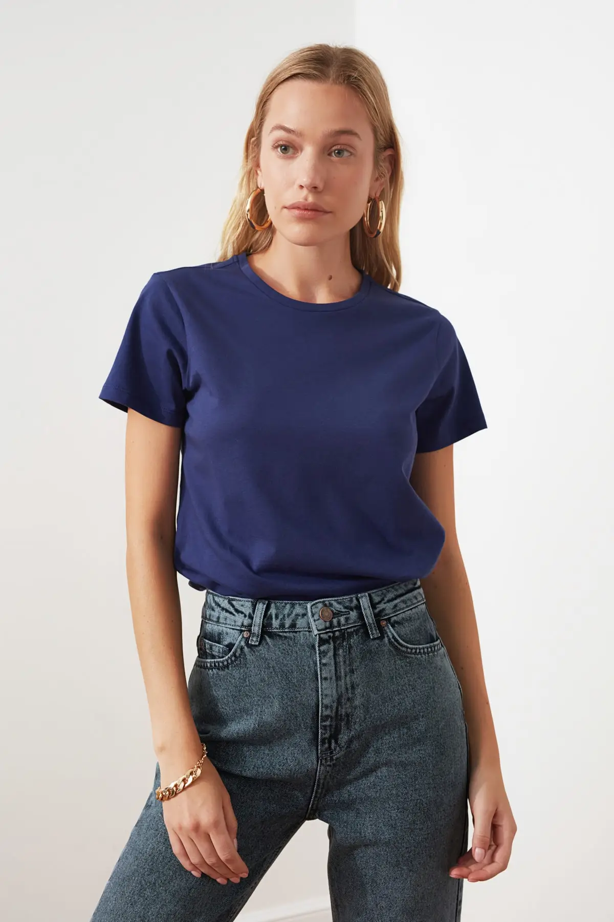 

100 Cotton Single Jersey Cycling Neck Basic Knitted T-Shirt Summer Spring New Casual T Shirt Good Quality classic