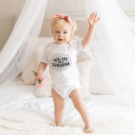 

You Are Sunshine Printed Newborn Baby Clothes Baby Girls Boys Bodysuits Cotton Fashion Kids Short Sleeve Toddler Romper Outfits