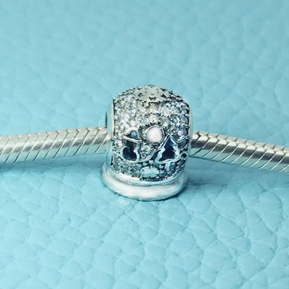 

100% 925 Sterling Silver Twinkling Christmas Winter Charm Bead Fit Original Europe Charm Bracelet Authentic DIY Jewelry Gift