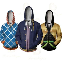 anime zipper hoodie sweatshirt cosplay costumes joestar kujo jotaro hooded men women