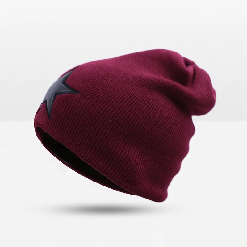 REAKIDS Skullies Beanies Kids Hat Winter Star Cotton Girls Boys Hats Warm Baby For Children | Детская одежда и обувь