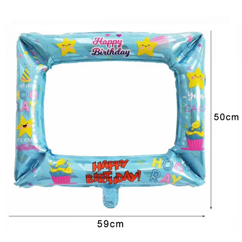 1 шт с днем рождения фото стенд фольги шары фоторамка воздушные на день вечерние