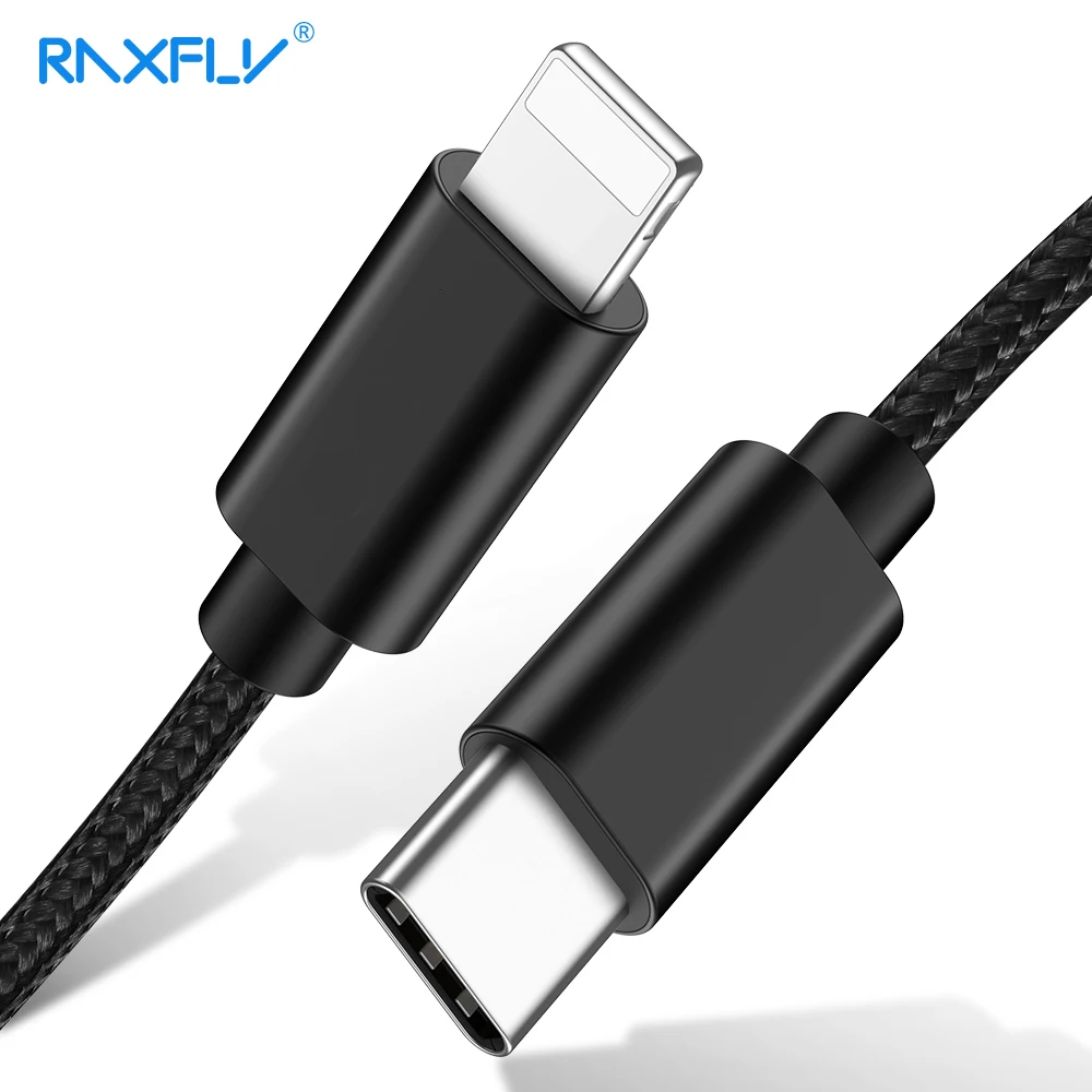 Кабель RAXFLY USB PD с подсветкой зарядный кабель Type C для iPhone XS Max XR X 8 7 Plus синхронизации