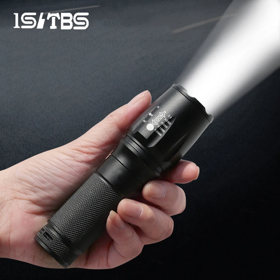 Фонарик LED Ultra Bright Torch T6 для активного отдыха на природе, водонепроницаемый, с возможностью изменения фокуса, заряжаемый от аккумулятора 26650. Для походов и кемпинга.