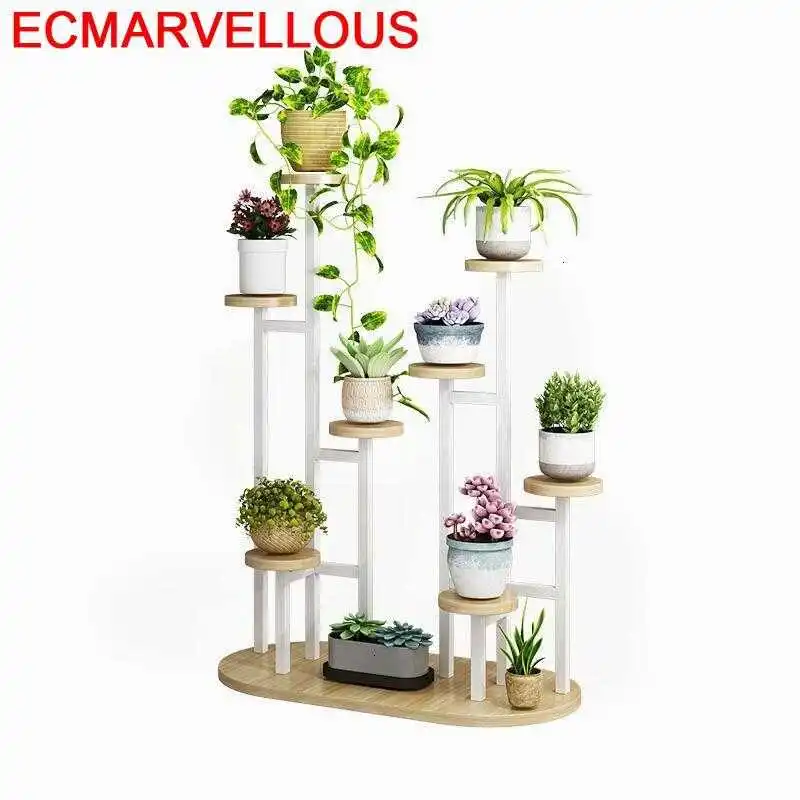 

Interior Etagere Pour Plante Wood Plantenstandaard Escalera Decorativa Madera Dekoration Rack Balcony Flower Shelf Plant Stand