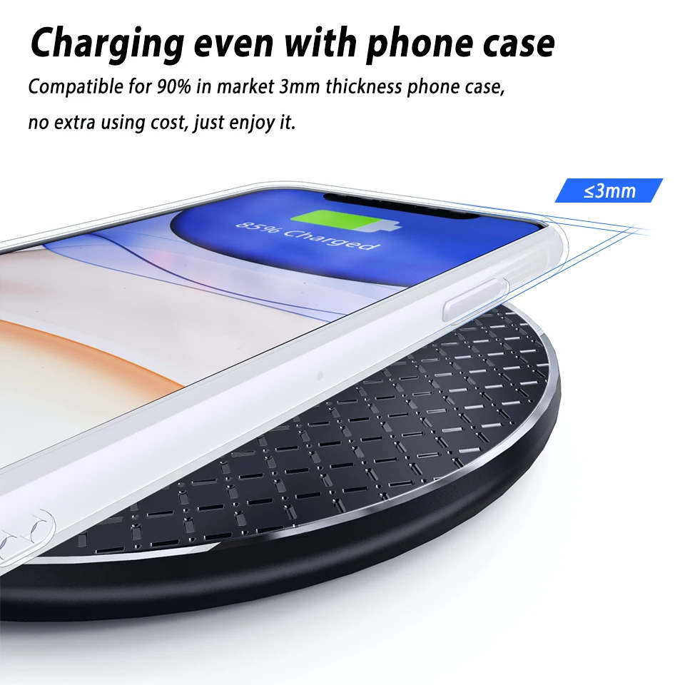 10 Вт Быстрое беспроводное зарядное устройство Qi для iPhone 11 Pro XS Max XR X 8 Plus
