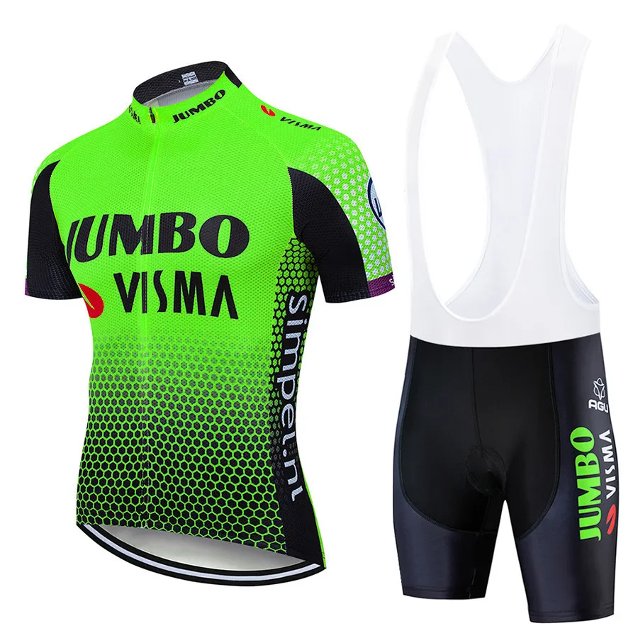 

2021 Jumbo Visma Team Suit Cycling Jersey Set Mens Summer Clothing Road Bike Shirts Bicycle Bib Shorts MTB Wear Maillot Culotte