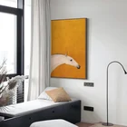 Абстрактный желтый фон с рисунком лошади, искусство на стене, скандинавские плакаты и принты, настенные картины для декора гостиной