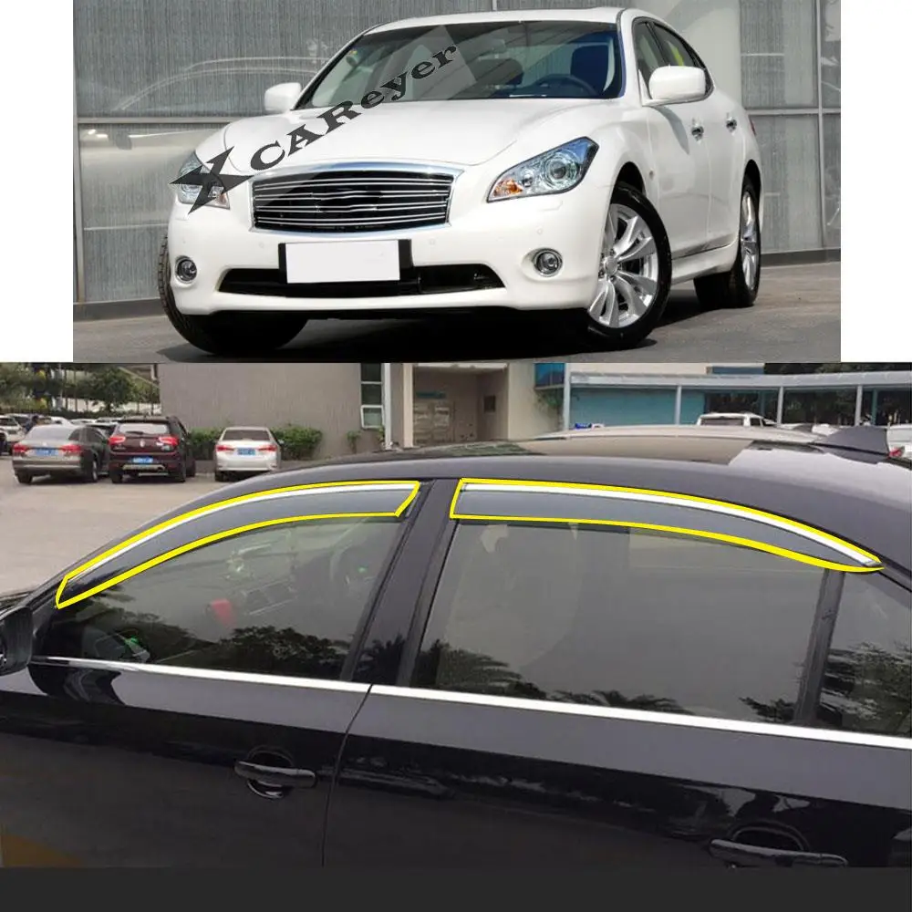 

Car Body Styling Sticker Plastic Window Glass Wind Visor Rain/Sun Guard Vent Weather Awnings For INFINITI M37 M35 M25 2011-2013