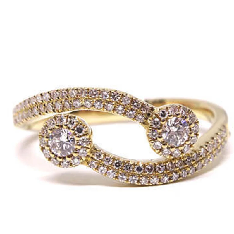 

Cute Woman Rings Korean Fashion Gothic Electroplated Zircon Popular Women's Banquet Ornament Gold Jewelry Engagement Ring