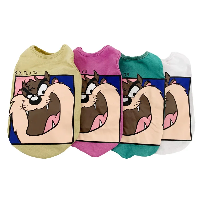 

Summer washable cotton thin dog clothing medium and long parent-child wear Garfield cat vest Teddy small dog clothing