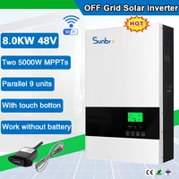 8kw 48vdc off grid hybrid solar inverter pure sine wave built in two 5500w mppt controller no battery working wifi monitor