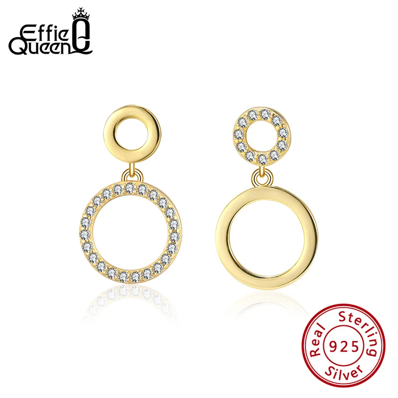 Effie Queen женский AAAA квадратные серьги-гвоздики из циркония 925 пробы Серебряное