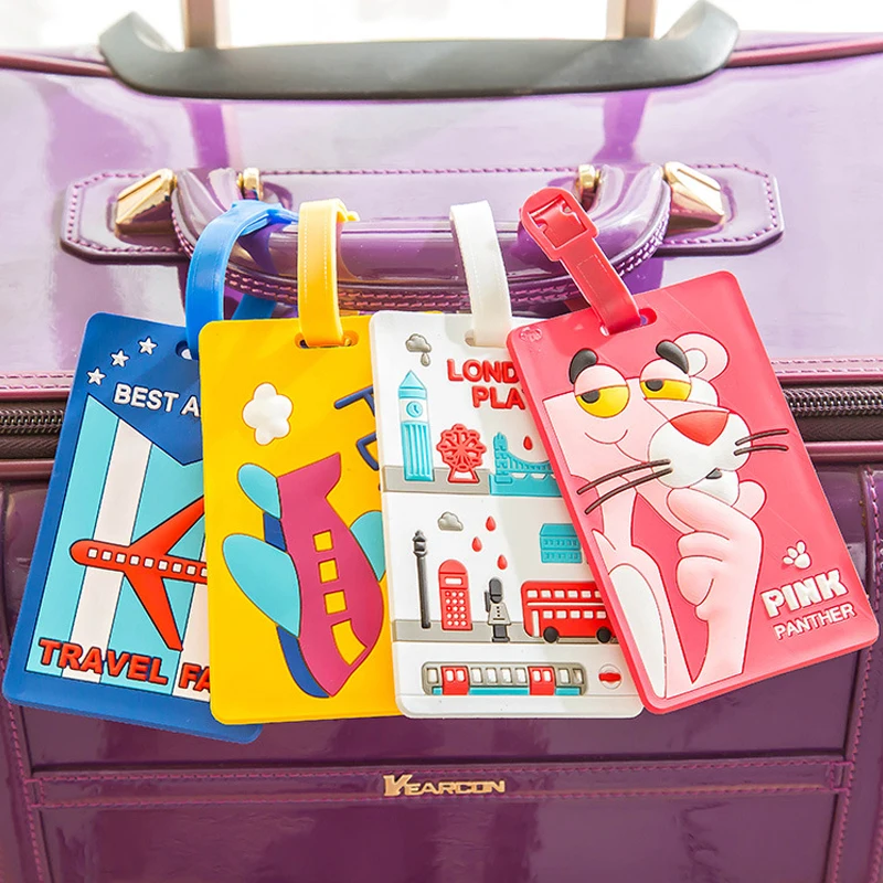 Kawaii Ститч Дораэмон бирка для чемодана мультфильм ID адрес держатель багажная этикетка кремнезема Ge идентификатор милые дорожные аксессуары
