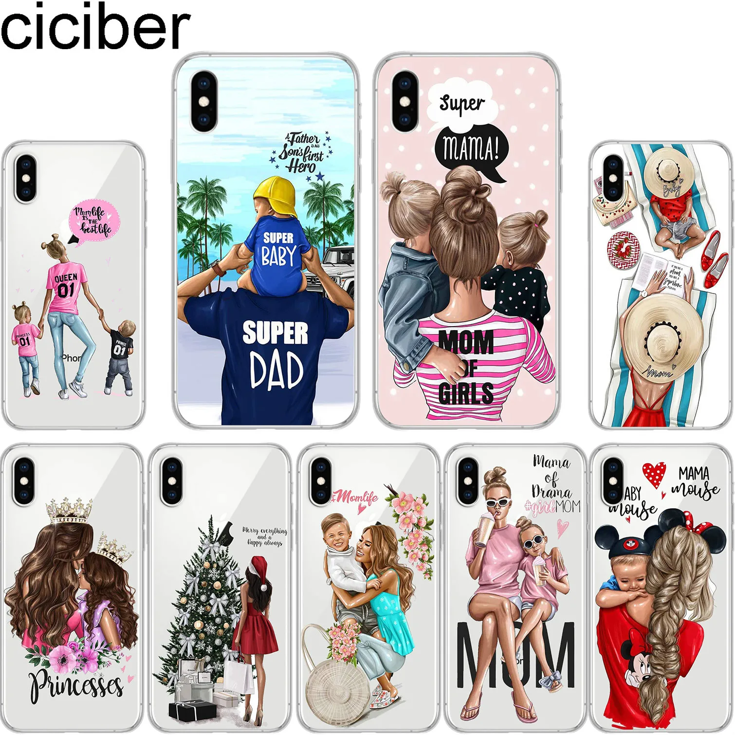 Мягкий ТПУ чехол ciciber Queen Princess Super MaMa Mom для iPhone 11 Pro Max 7 6 6S 8 Plus SE 5S X XS XR Capinha