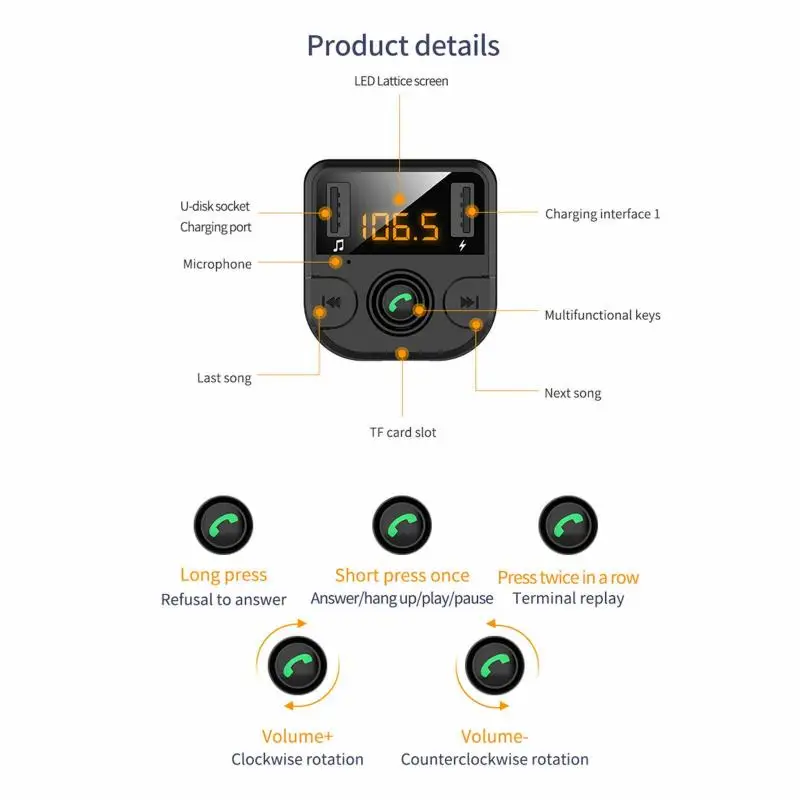 FM передатчик Aux модулятор Bluetooth комплект громкой связи автомобильная