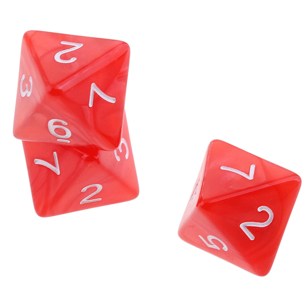 10pcs 8 Sided Dice D8 Polyhedral Dice for Party Table Games Gaming Dice Birthday Parties Board Game