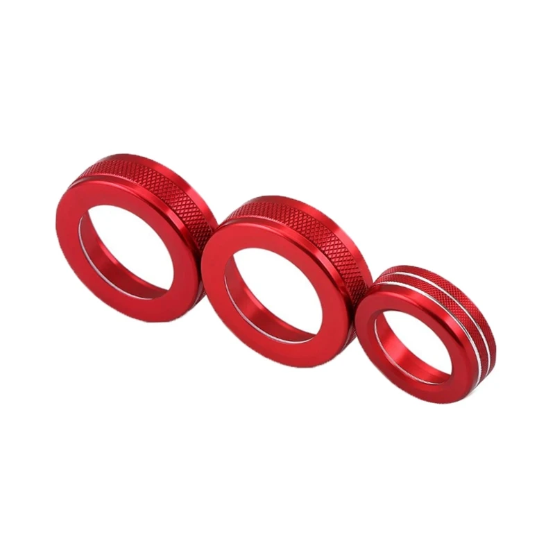 

3 Pcs Knob Switch Button Decoration Cover Ring Aluminum Alloy For Mercedes-Benz A-Class B-Class E-Class GLK GLA CLA