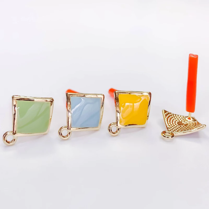 

Multicolors Square Bending Simple Stud Earrings Eardrop Accessories Supplies for Jewelry Component Diy Material Handmade 8pcs