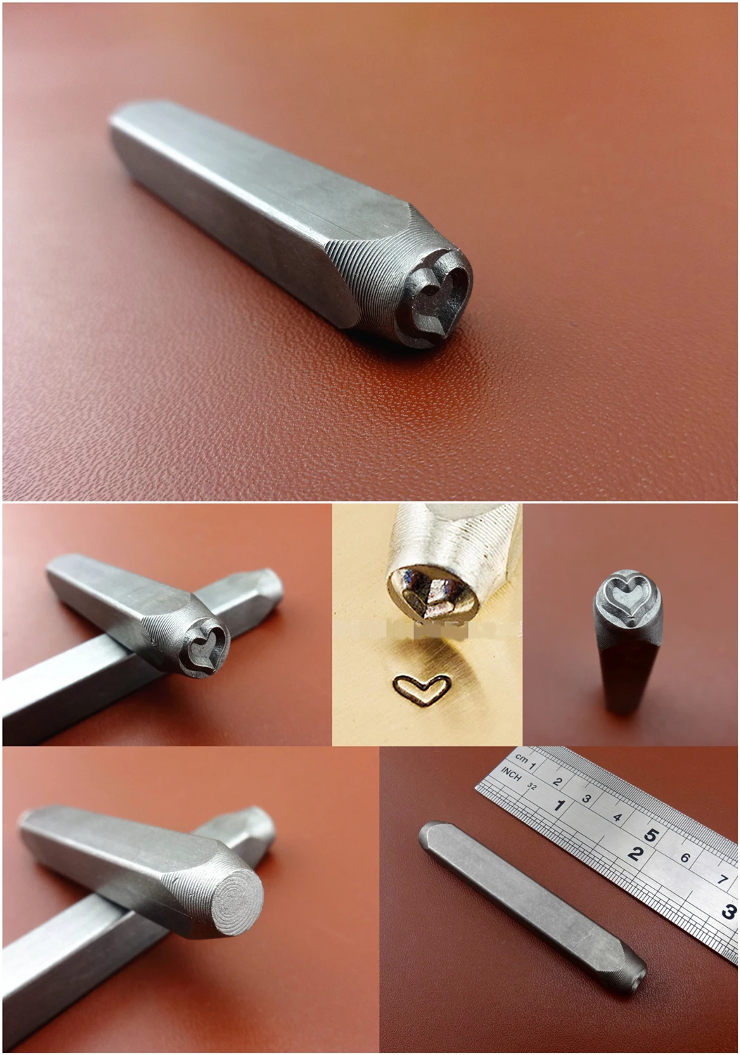 1 шт. стальные Кожевенные изделия штамповочный стемпер с узором в виде сердца