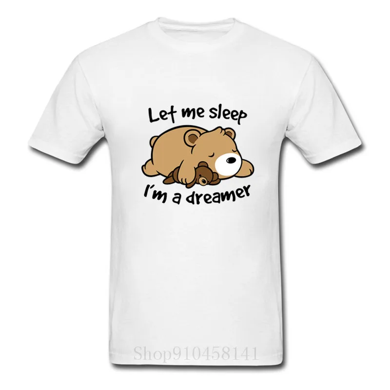 Летние топы Dreamer с медведем забавная футболка Мужская осенняя облегающая круглым