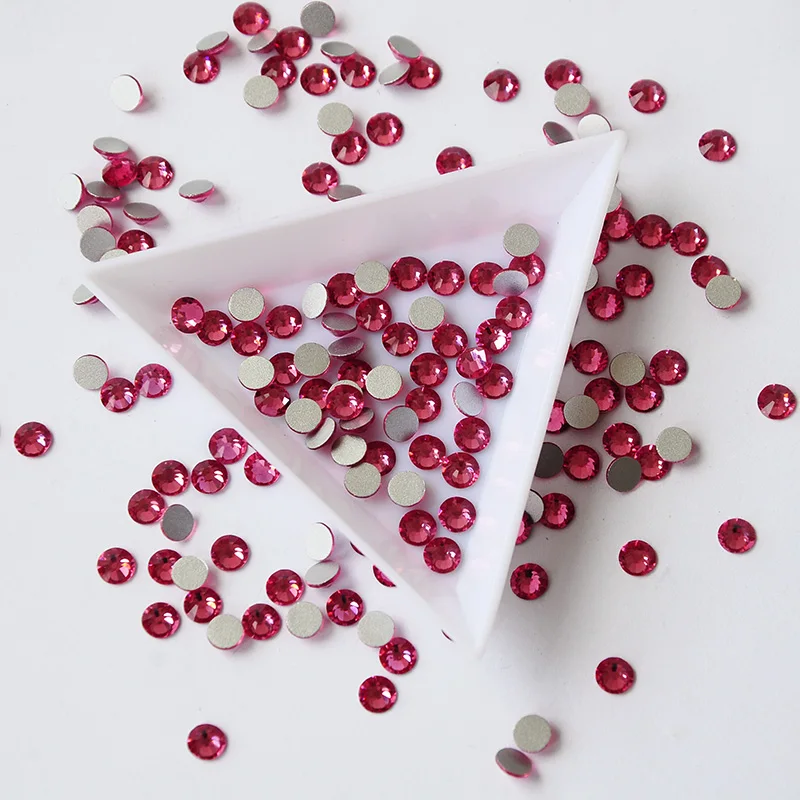 Стразы розового цвета украшения для дизайна ногтей без горячей фиксации