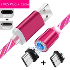Светящееся магнитное зарядное устройство Тип C Micro USB зарядный кабель для Samsung Galaxy A32 A5 A72 huawei Y5p Xiaomi 10T Redmi 9 Note 7 8 Pro