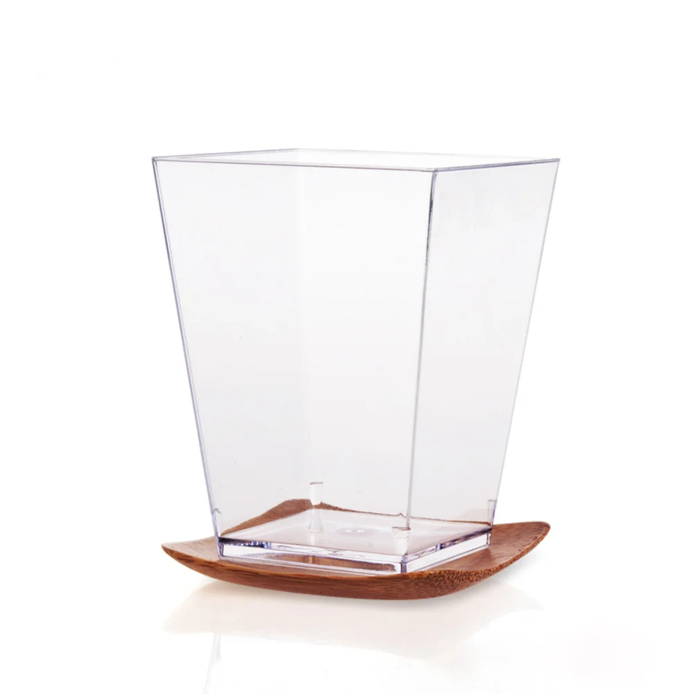 

50pcs 160ml Square Transparent Dessert Cups Disposable Tumblers Pudding Containers