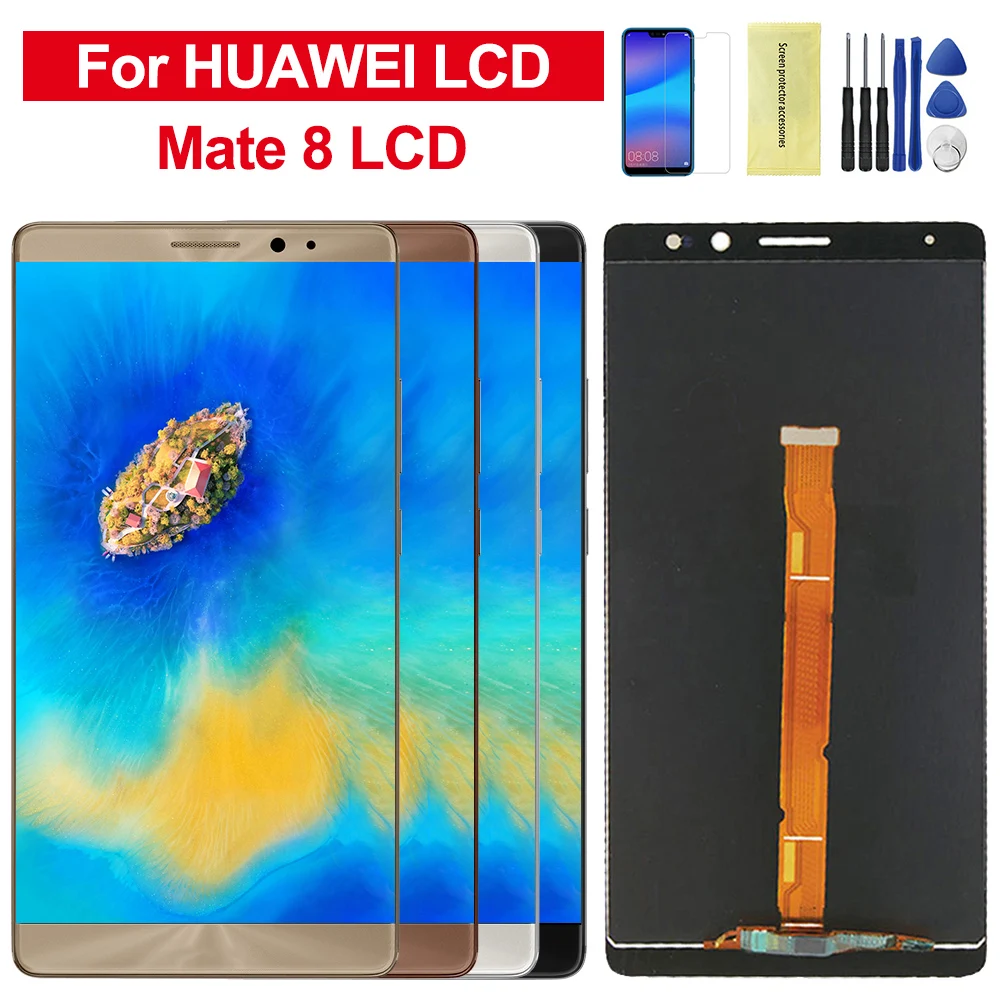 100% протестированный Mate 8 ЖК дисплей для HUAWEI Замена сенсорный экран с рамкой