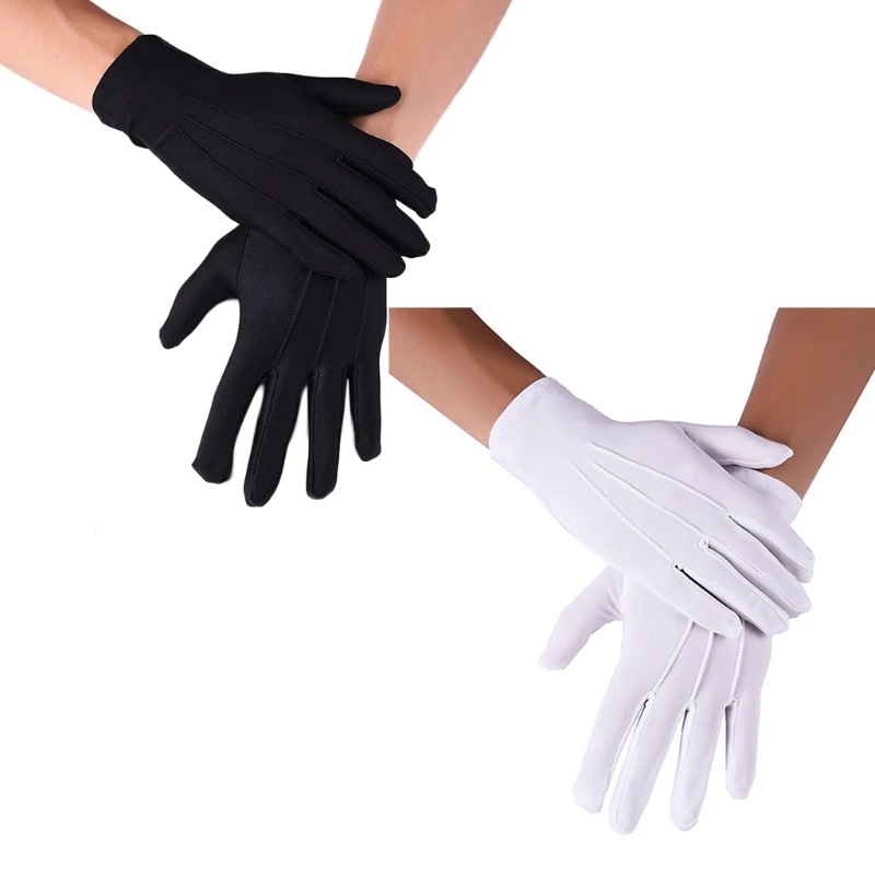 

Мужские тонкие парадные перчатки из спандекса, черные, белые, официальный смокинг, костюм, перчатки для защиты чести, ювелирные изделия для ...