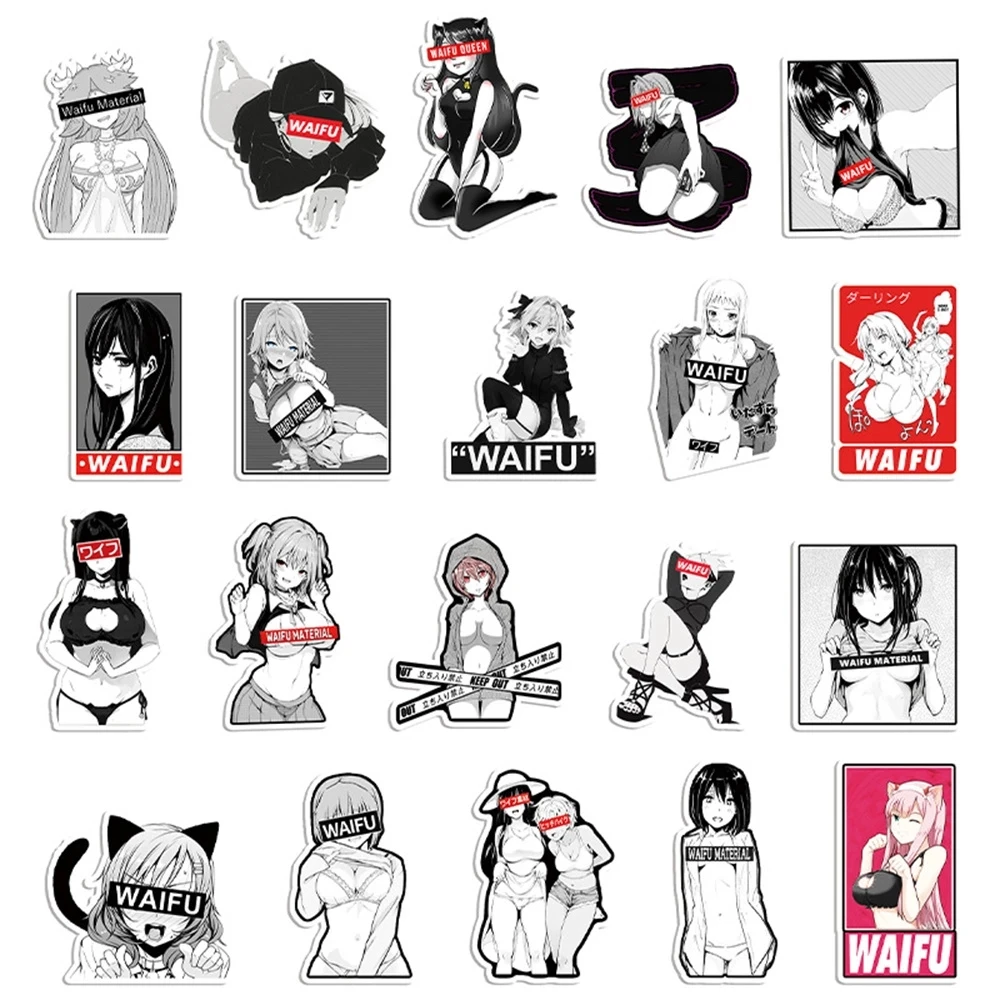 103050pcs anime hentai waifu sexy girl cartoon graffiti stickers diy car laptop phone skateboard guitar waterproof sticker toy free global shipping