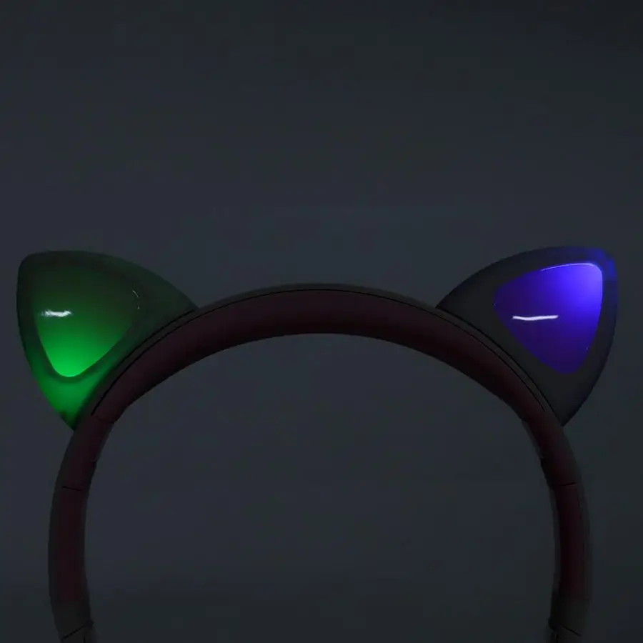 Наушники с кошачьими ушками Bluetooth 5 0 светодиодный шумоподавление милые наушники