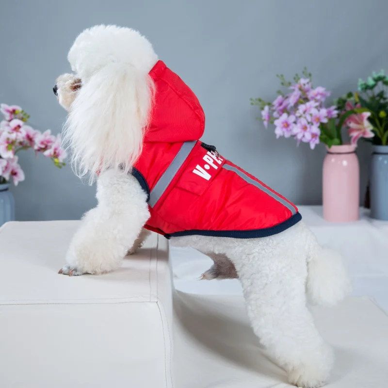 

2020 New Warm Dog Clothes Thick Padded Comfortable Winter Pet Jacket Reflective Safety Puppy Vest Dog Costume