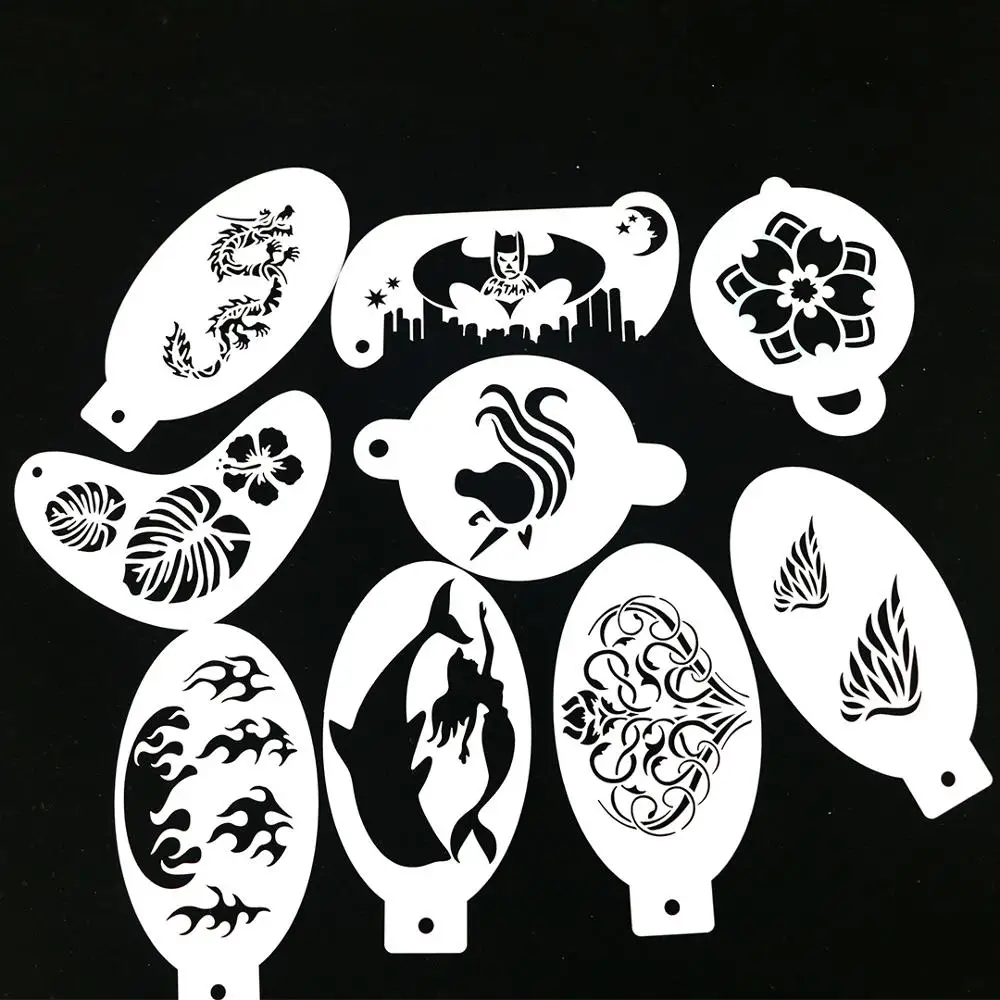 Bowitzki 9 шт. многоразовый уход за кожей лица Краски Трафареты для тела ing Макияж