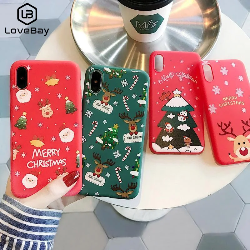 Рождественский чехол Lovebay для iPhone 11 7 8 6 6S Plus мягкий с Санта Клаусом XR X Xs 11Pro Max