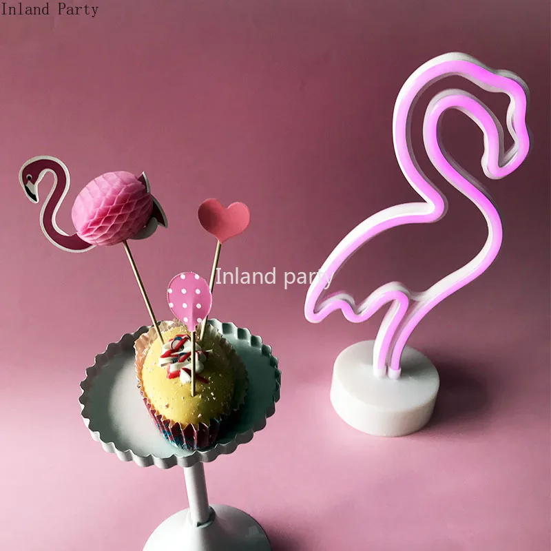 5 шт./компл. топперы в форме фламинго ананаса сердца капкейка вставные КАРТЫ с