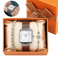silver watch for women luxury casual stainless steel ladies quartz watches diamond bracelet gift set for women reloj de mujer