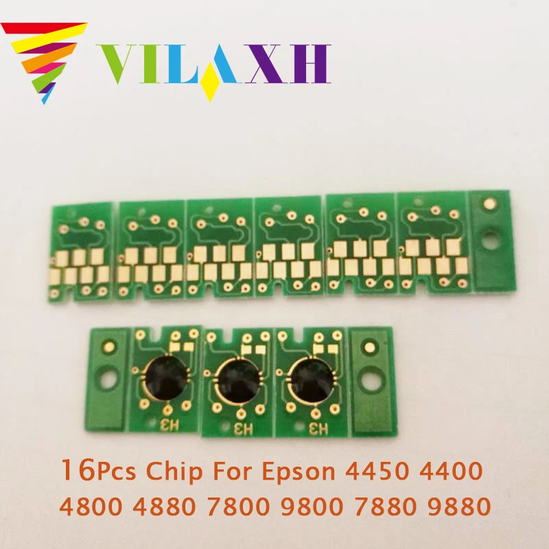 Vilaxh 16 шт. картридж чип для Epson 4450 4400 4800 4880 7800 9800 7880 9880 чип картриджа принтера
