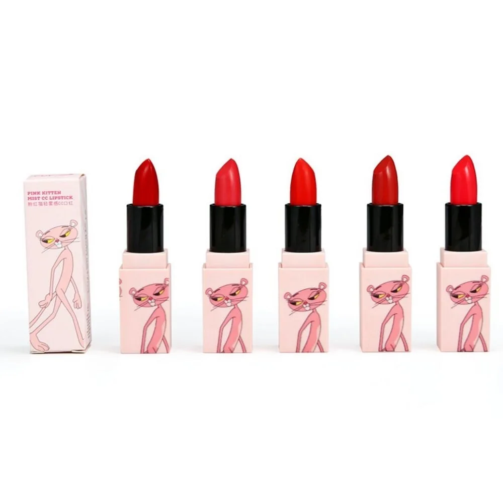 Розовое нижнее белье с принтом кошка помада длительным эффектом увлажнения