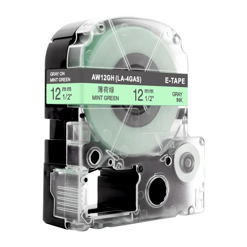 Gray on Mint Green Unistar SS12KW совместимый с Epson/KingJim SS12KW LC-4WBN 12 мм черный на белом производитель этикеток для LW300 LW400 принтер этикеток - Цвет: Gray on Mint Green