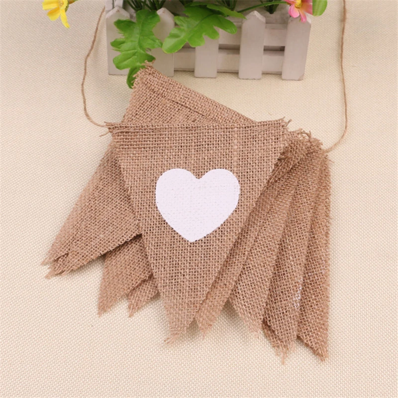 3 5 м любовь в форме сердца деревенские гессианские джутовые льняные флажки