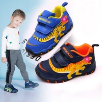 dinoskulls autumn new children t rex led glowing sneakers for boys light up leather little kids fashion casual run sports shoes
