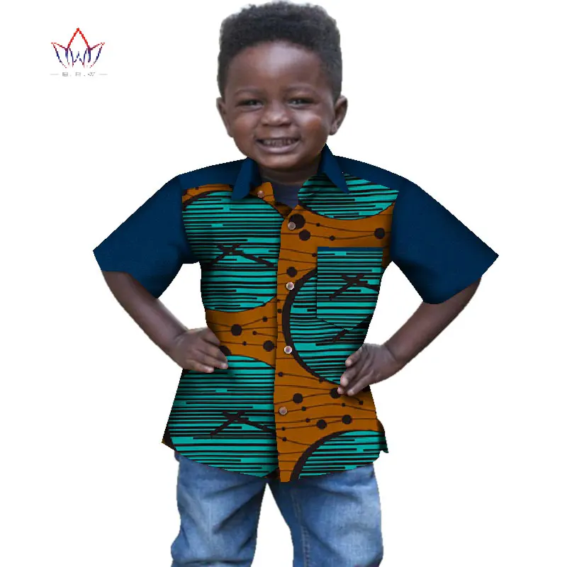 

2020nAfrica Style Shirt Children Clothing Dashiki Customized Clothes for Cute Boys Sweet traditional clothing WYT329